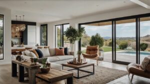 Beautifully staged home with digital marketing icons overlay, representing effective property marketing.